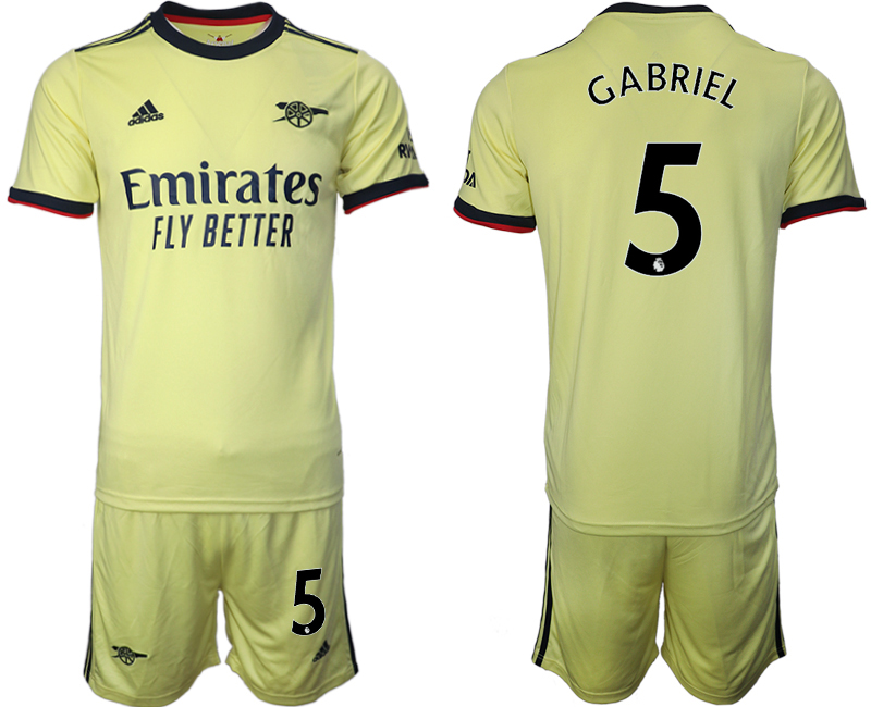 Men 2021-2022 Club Arsenal away yellow #5 Soccer Jersey